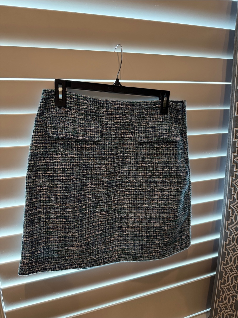 LOFT Blue Tweed Mini Skirt